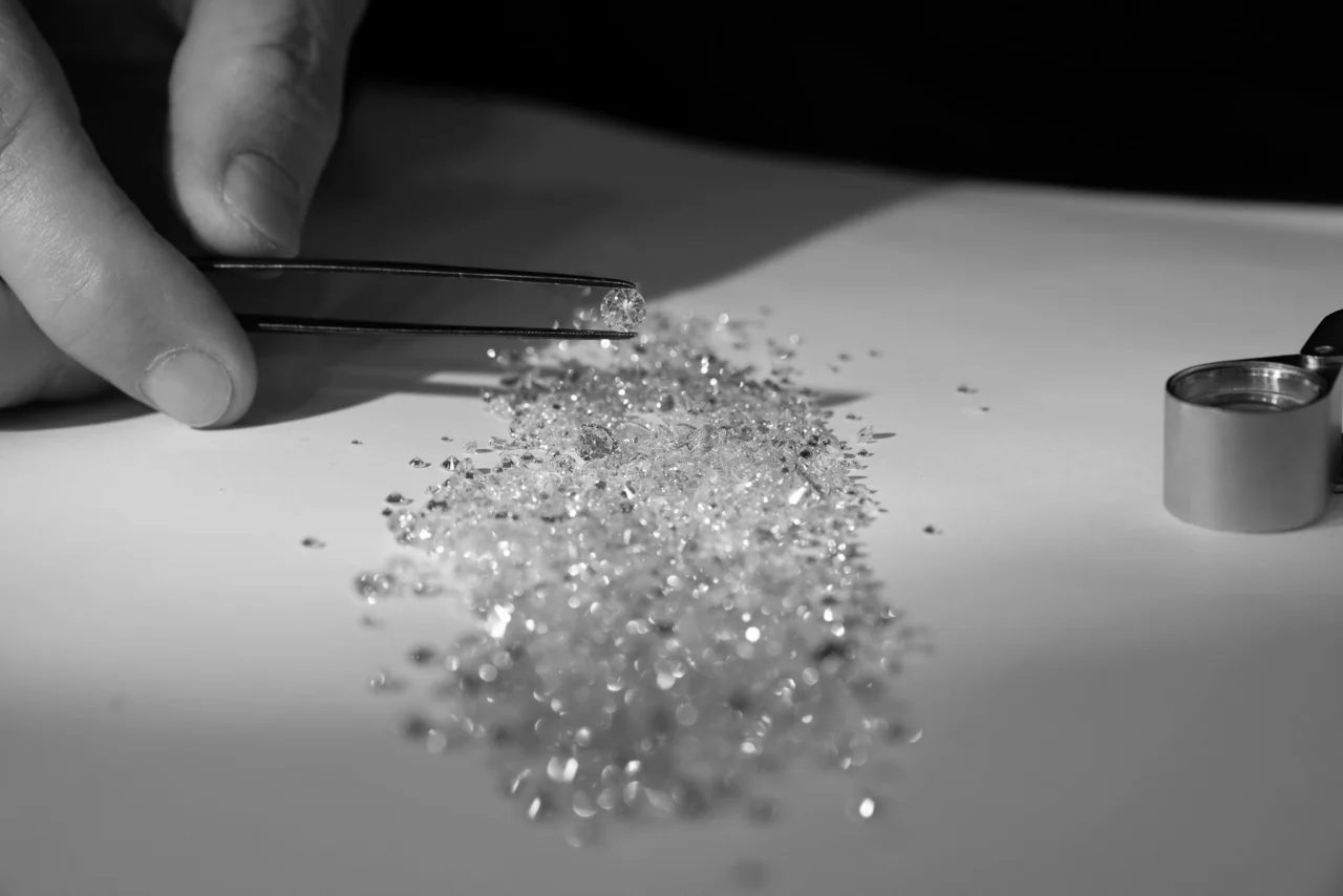 Diamant schwarz, weiß