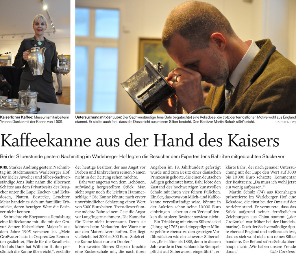 Kaffeekanne aus der Hand des Kaisers